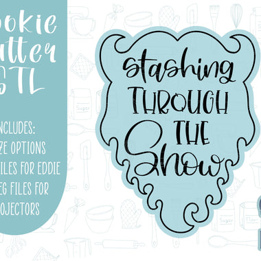 Santa beard mustache pun, Christmas Cookie cutter STL file for 3D printing with png printable instant download for EDDIE edible ink printer