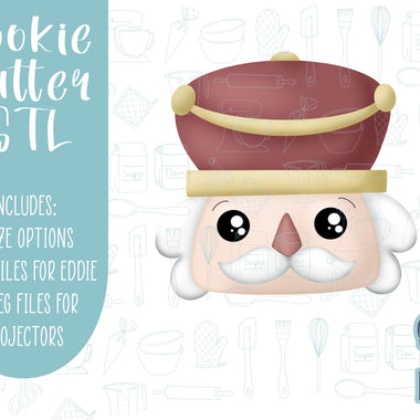 Nutcracker Cookie cutter STL file for 3D printing with png printable instant download for EDDIE edible ink printer, Xmas cookie cutter stl
