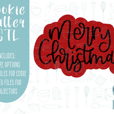 Lettered Merry Christmas Cookie cutter STL file for 3D printing with png printable instant download for EDDIE edible ink printer, cookie stl