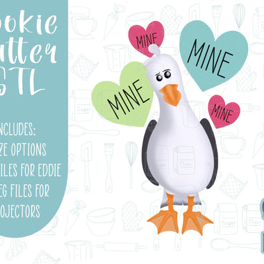 Valentine’s Day pelican Cookie cutter stl files for 3d printing with matching printable png images for Eddie edible printers