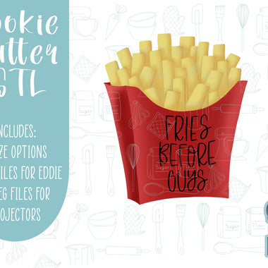 Fries before guys pun cookie cutter stl file for 3D printing and 3D printer, Valentine’s Day cookie with png file for EDDIE edible printer