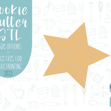 Graduated star Cookie cutter stl, png image file, 3D printing, instant download, Eddie edible ink printer, star set, baby cookie cutter stl