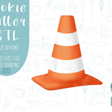 Caution cone Cookie cutter stl, png image file, 3D printing, instant download, Eddie edible ink printer, Father’s Day, construction party