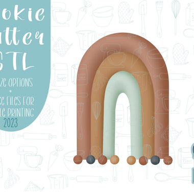 Boho rainbow Cookie cutter stl, png image file, 3D printing, instant download, birthday png for Eddie edible ink printer, boho birthday stl