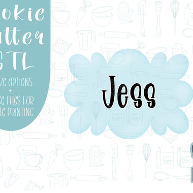 Jess plaque Cookie cutter stl, png image file, 3D printing, instant download, Eddie edible ink printer