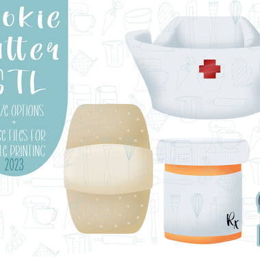 First aid cookie cutter stl file set for 3d printing, hospital png printable instant download for Eddie edible ink printers, medical, nurse