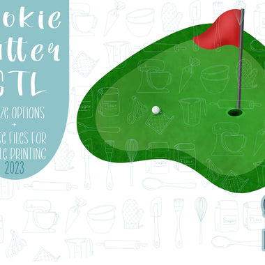 Putting green cookie cutter stl file for 3d printing, golf png printable instant download for Eddie edible printer image, masters cookie stl