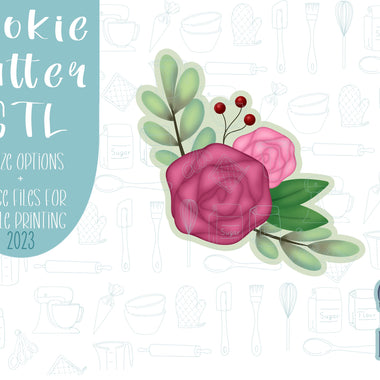 Floral bouquet cookie cutter stl file for 3d printing, Mother’s Day flower png printable instant download for Eddie edible printers, wedding