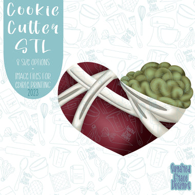 Zombie heart Cookie cutter stl files for 3d printing with matching printable png images for Eddie edible printers