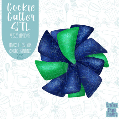 Pom Pom cookie cutter stl file set for 3d printing with matching printable png images for Eddie edible printers