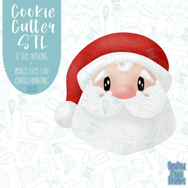 Santa Claus Cookie cutter STL file for 3D printing with png printable instant download for EDDIE edible ink printer