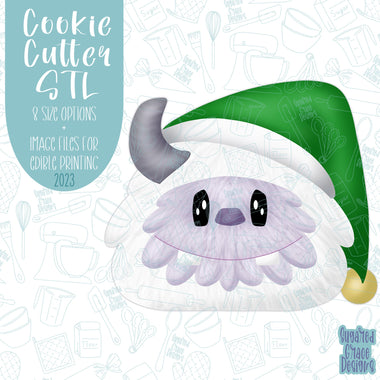 Yeti Cookie cutter STL file for 3D printing with png printable instant download for EDDIE edible ink printer