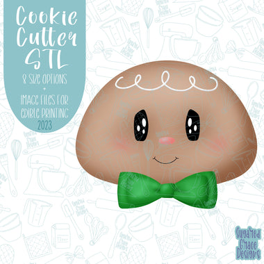 Gingerbread man Cookie cutter STL file for 3D printing with png printable instant download for EDDIE edible ink printer