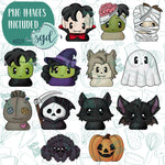 13 Days of Halloween Advent Cookie Cutter Set with Matching Printable PNG Images for Edible Ink Printers Including Eddie