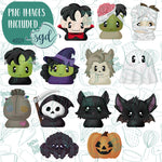 13 Days of Halloween Advent Cookie Cutter Set with Matching Printable PNG Images for Edible Ink Printers Including Eddie