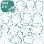 13 Days of Halloween Advent Cookie Cutter Set with Matching Printable PNG Images for Edible Ink Printers Including Eddie