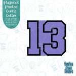 Block Number 13 thirteen cookie cutter with png images for edible printers including Eddie