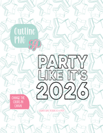 2026 New Years Party Plaque Cookie Cutter STL and PNG set