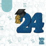 2024 Graduation Number 24 with Grad Cap Cookie Cutter STL Files for 3D Printing with Matching Printable PNG Images for Edible Ink Printers Including Eddie