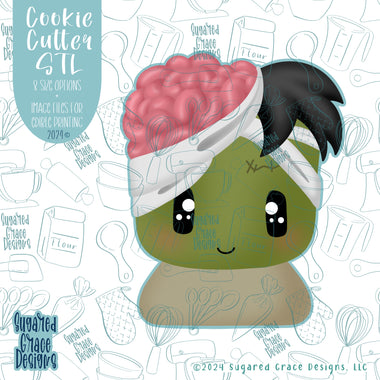 Zombie Cookie Cutter STL Files for 3D Printing with Matching Printable PNG Images for Edible Ink Printers Including Eddie