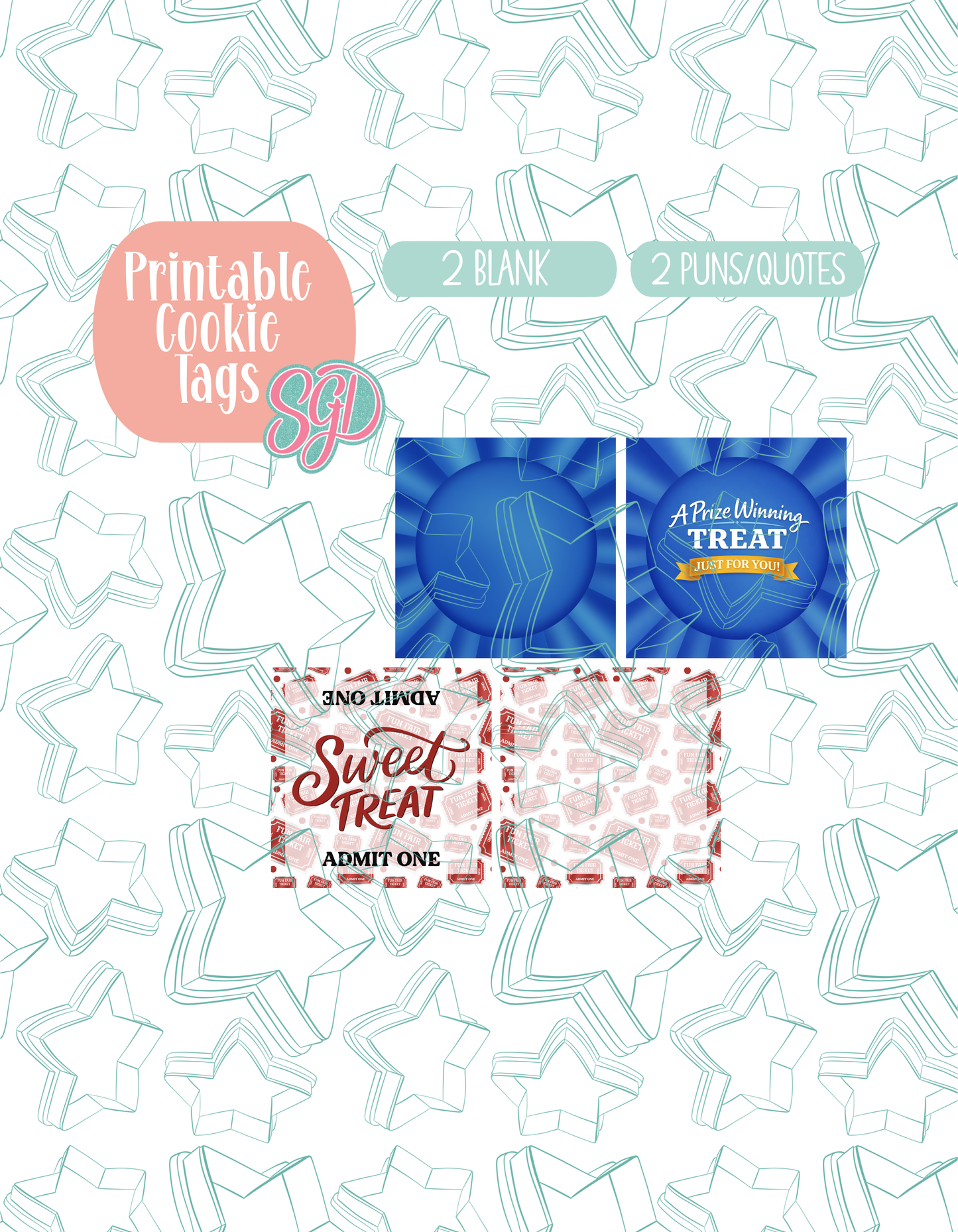 04/26 Monthly Batch - featuring 4 Cookie Cutter STL designs, 2 Cookie Tags, & 2 Printable Patterns - County Fair