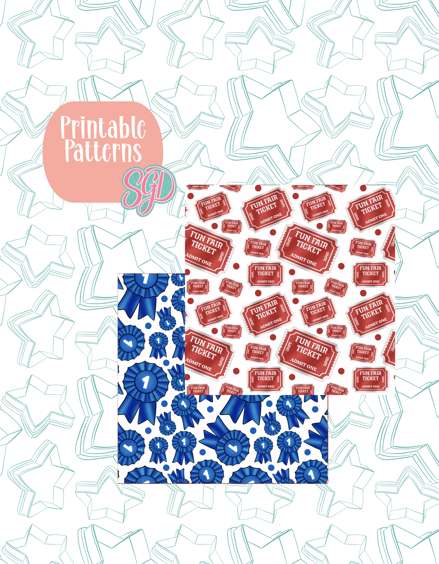 04/26 Monthly Batch - featuring 4 Cookie Cutter STL designs, 2 Cookie Tags, & 2 Printable Patterns - County Fair