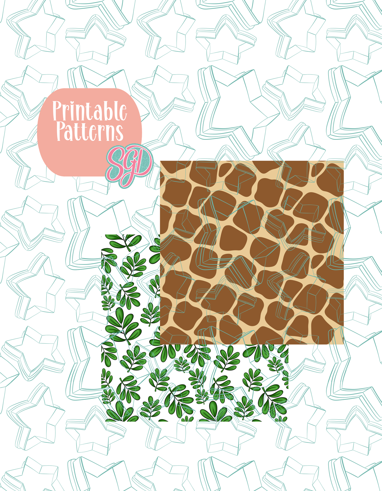 05/26 Monthly Batch - featuring 4 Cookie Cutter STL designs, 2 Cookie Tags, & 2 Printable Patterns - Zoo Theme
