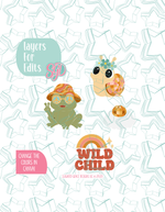 12/25 Monthly Batch - featuring 4 Cookie Cutter STL designs, 2 Cookie Tags, & 2 Printable Patterns - Disco Wild Child