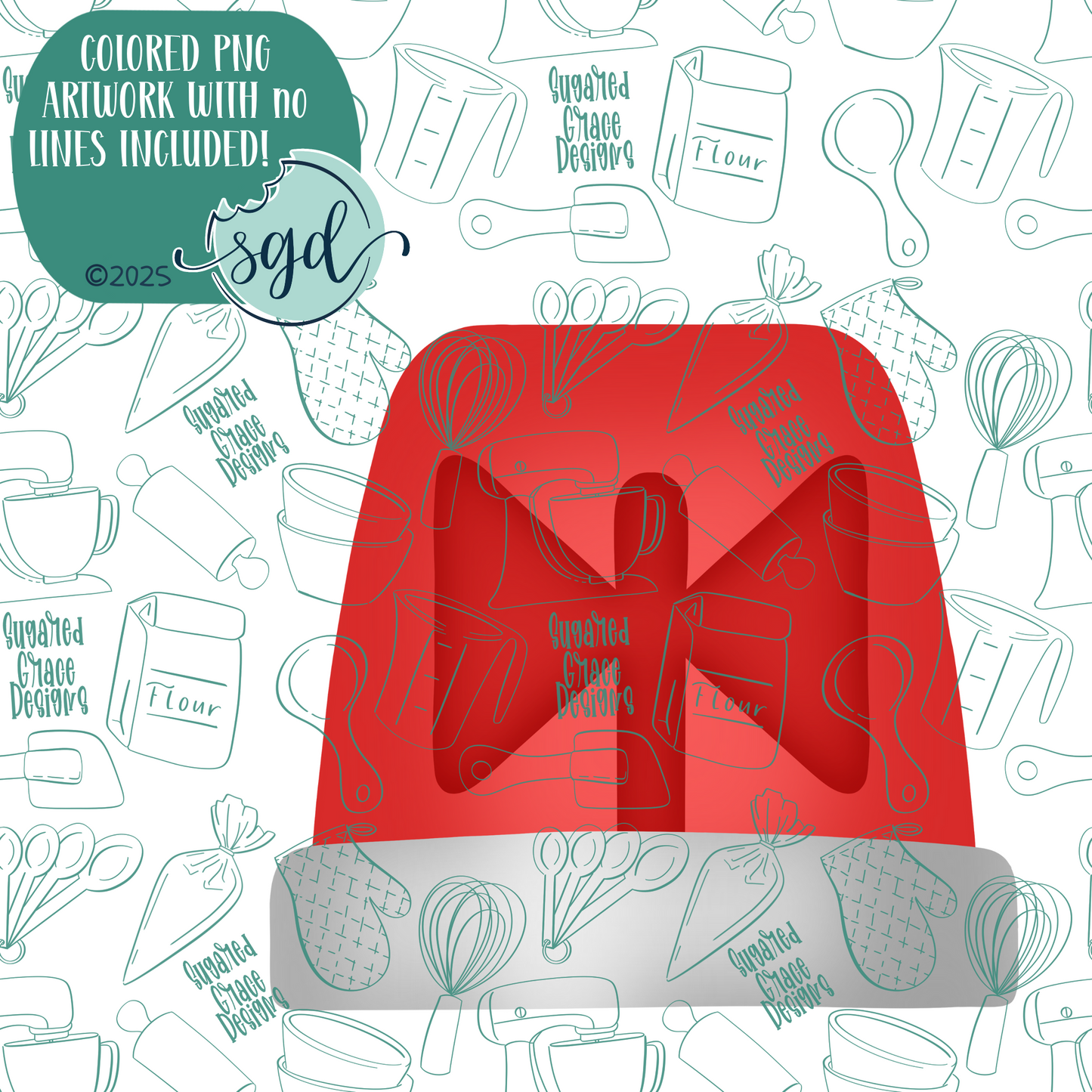 Alarm or Siren Cookie Cutter with PNG Images to Match - Hand Drawn Graphics for Edible Ink Printers