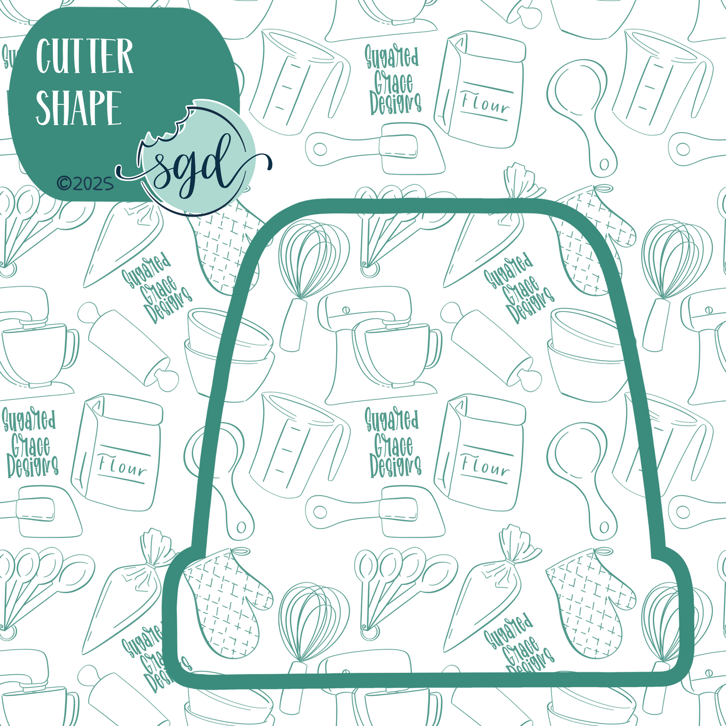 Alarm or Siren Cookie Cutter with PNG Images to Match - Hand Drawn Graphics for Edible Ink Printers