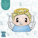 Nativity Angel Cookie Cutter with Matching Printable PNG Images for Edible Ink Printers Including Eddie