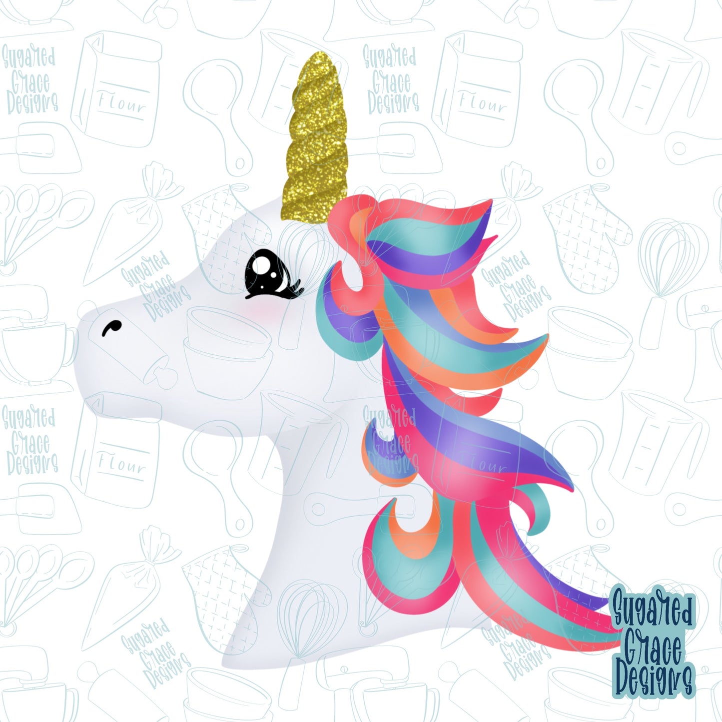 Unicorn PNG Images to match A.C. Metal Cookie Cutter