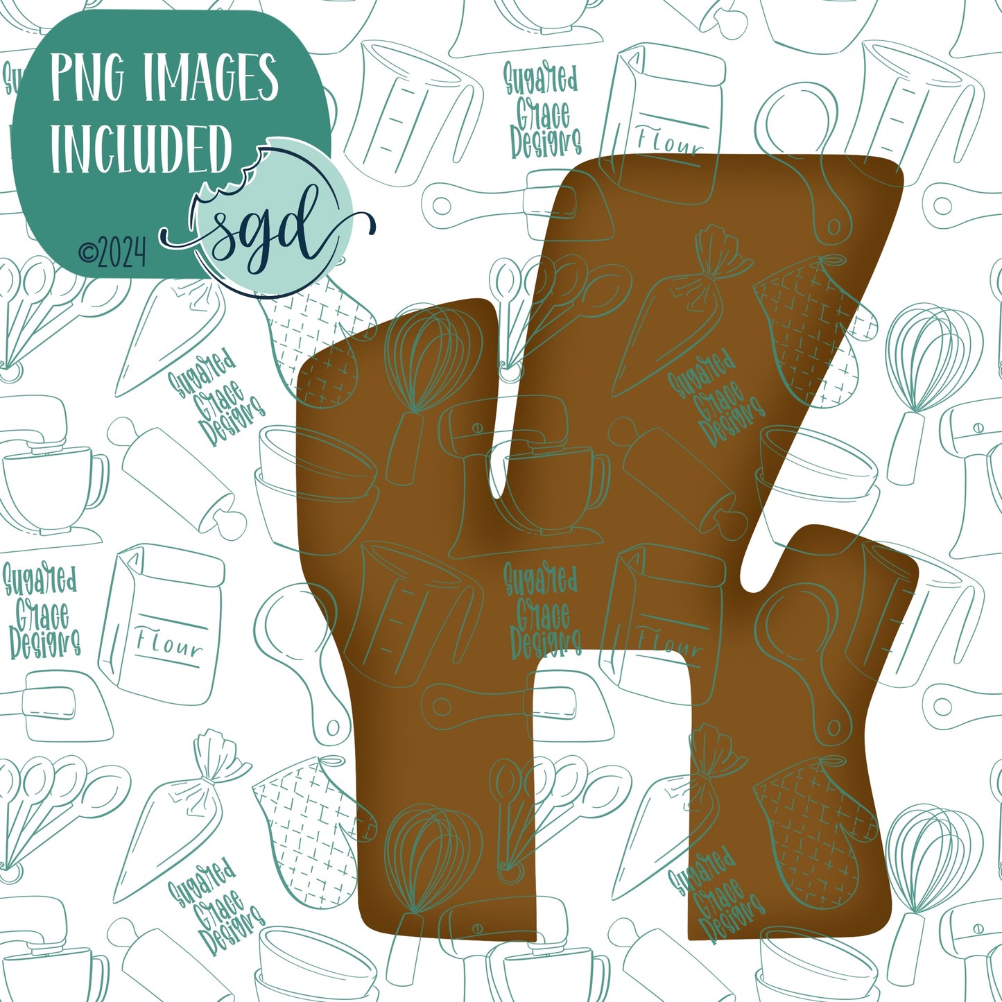 Christmas Deer Antler Mug Hugger Cookie Cutter with PNG Images to Match - Hand Drawn Graphics for Edible Ink Printers