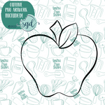 Red Apple Cookie Cutter with PNG Images to Match - Hand Drawn Graphics for Edible Ink Printers