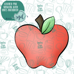 Red Apple Cookie Cutter with PNG Images to Match - Hand Drawn Graphics for Edible Ink Printers