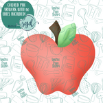 Red Apple Cookie Cutter with PNG Images to Match - Hand Drawn Graphics for Edible Ink Printers