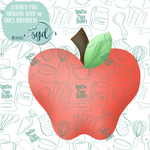 Red Apple Cookie Cutter STL File with PNG Images to Match - For 3D Printing and Edible Ink Printers
