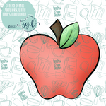 Red Apple Cookie Cutter STL File with PNG Images to Match - For 3D Printing and Edible Ink Printers