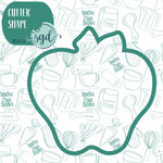 Red Apple Cookie Cutter with PNG Images to Match - Hand Drawn Graphics for Edible Ink Printers