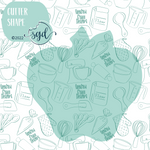 Red Apple Cookie Cutter STL File with PNG Images to Match - For 3D Printing and Edible Ink Printers