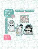 2026 Arctic New Years Cookie Cutter set with matching PNG - Set of 4 Designs