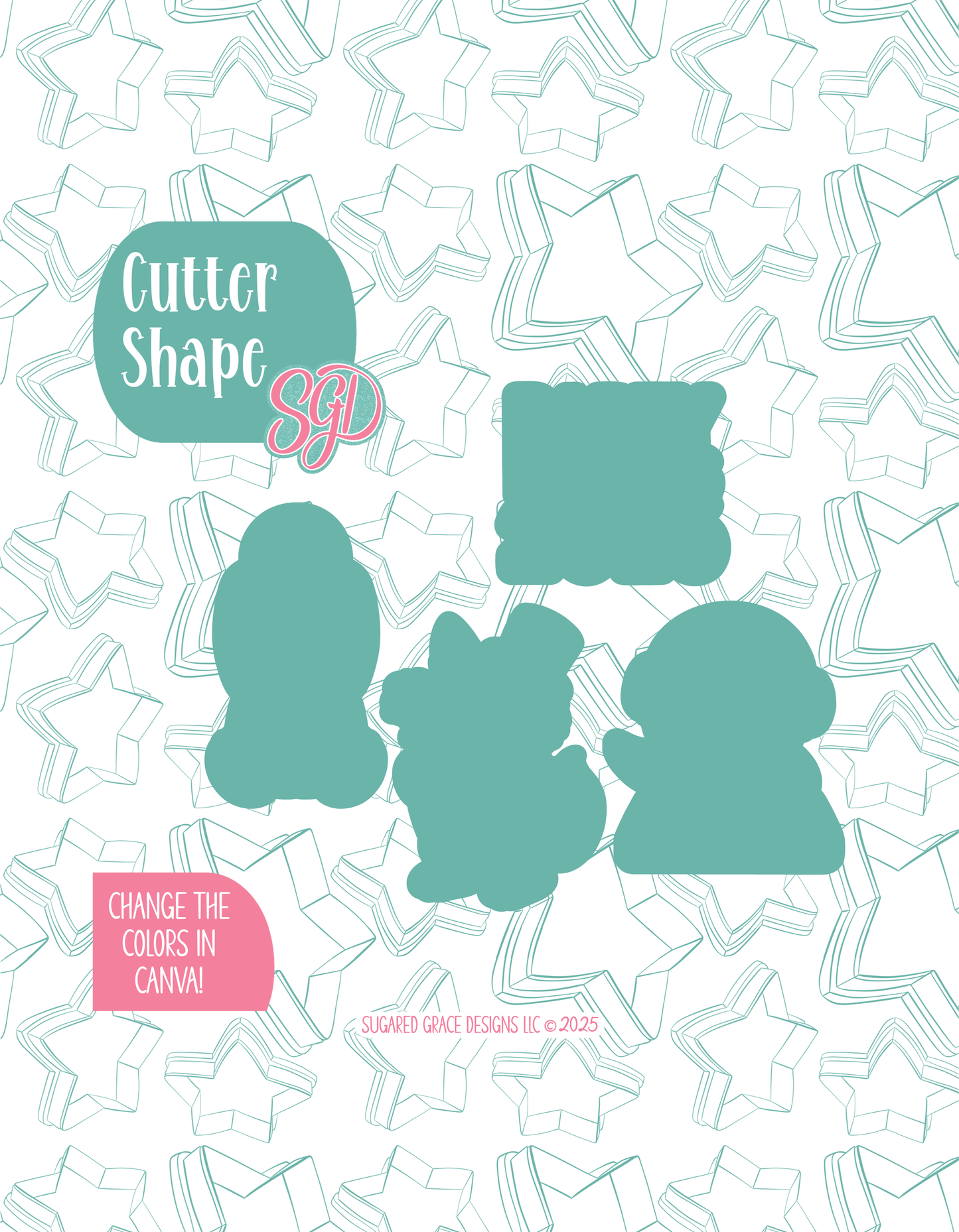 2026 Arctic New Years Cookie Cutter set with matching PNG - Set of 4 Designs
