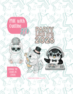 Arctic New Years Set of 4 Designs for Edible Ink Printers - Hand Drawn Editable Graphics (Digital Download)