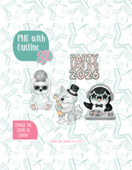 2026 Arctic New Years Cookie Cutter set with matching PNG - Set of 4 Designs