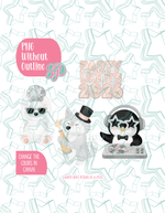 Arctic New Years Set of 4 Designs for Edible Ink Printers - Hand Drawn Editable Graphics (Digital Download)