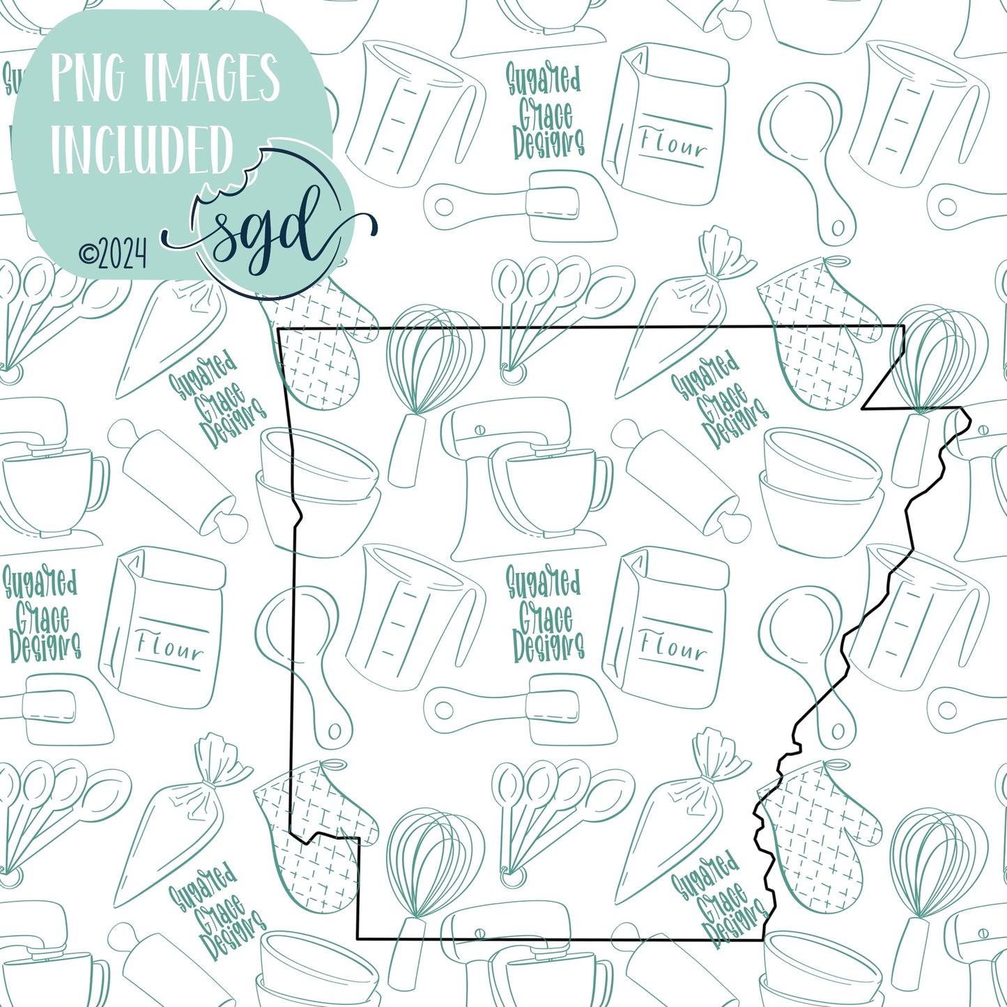 Arkansas State Cookie Cutter STL Files with PNG Images to Match - For 3D Printing and Edible Ink Printers