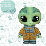Space Alien Cookie Cutter STL Files with PNG Images to Match - For 3D Printing and Edible Ink Printers