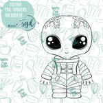 Space Alien Cookie Cutter STL Files with PNG Images to Match - For 3D Printing and Edible Ink Printers