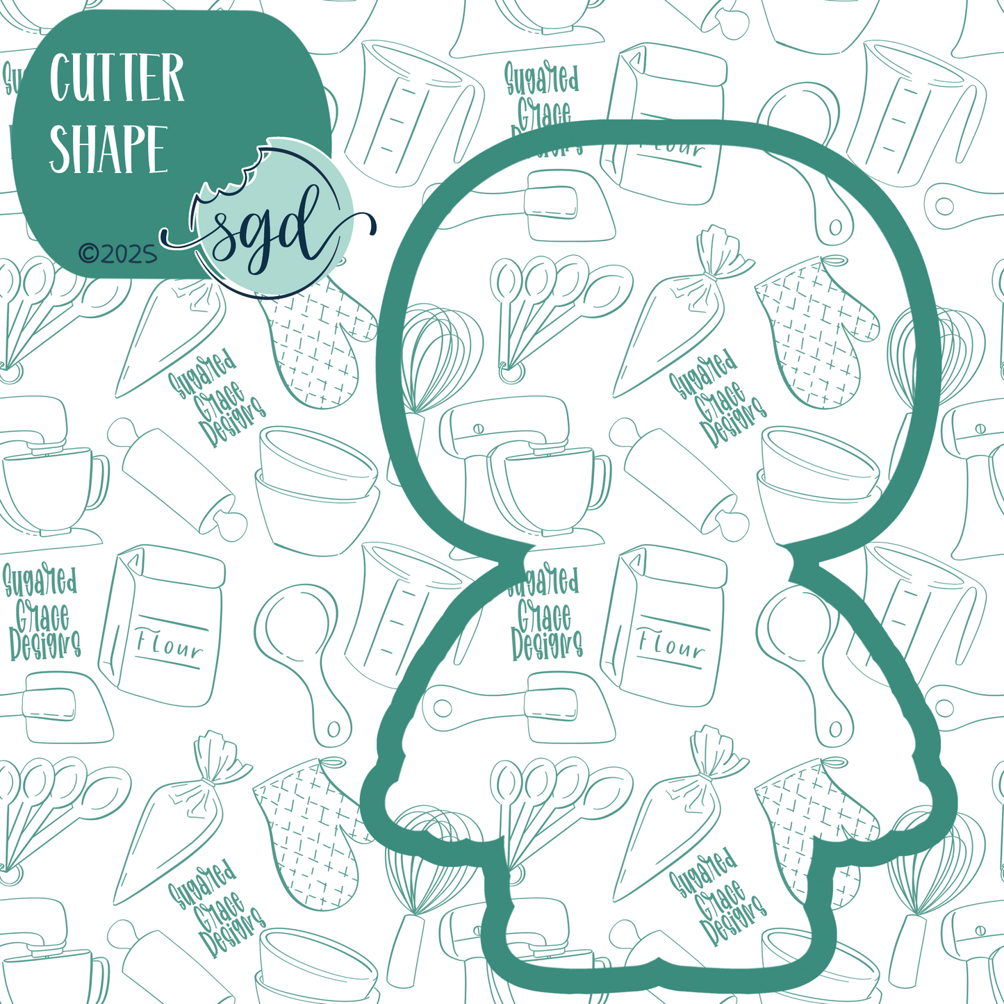 Space Alien Cutter with PNG Images to Match - Hand Drawn Graphics for Edible Ink Printers