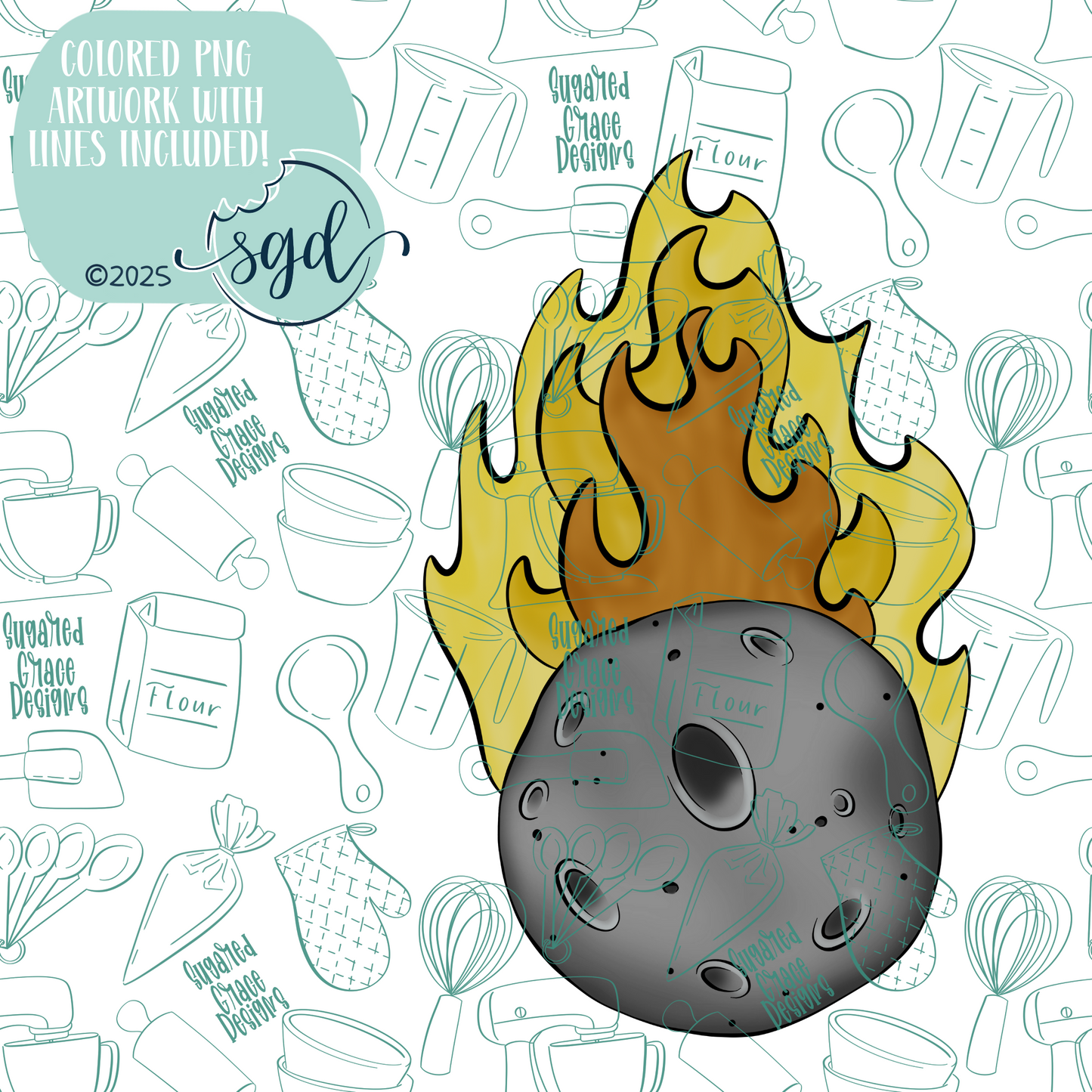 Asteroid Cookie Cutter STL File  with PNG Images to Match - For 3D Printing and Edible Ink Printers